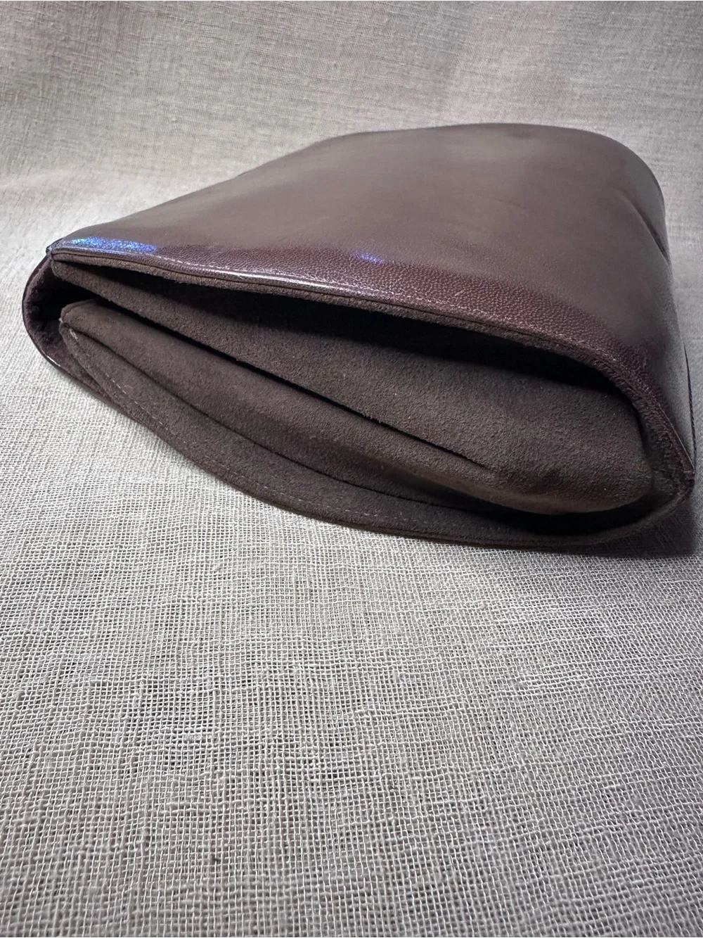 Frenchy of California Brown Suede Leather Retro Clutch